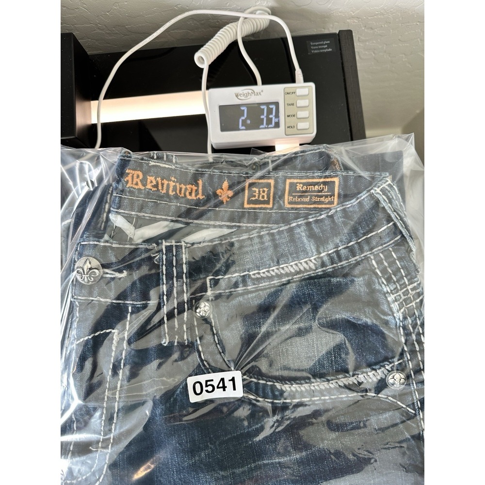 Rock Revival Remedy Straight Fit Jeans Relaxed Straight Fit Men Size 38x30 - Picture 13 of 13